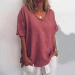 Irene soft drape top in Dark Pink, front view