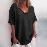Irene soft drape top in Black, view 3