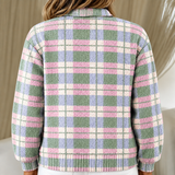 Maggie pastel checked knitted jacket, view 2