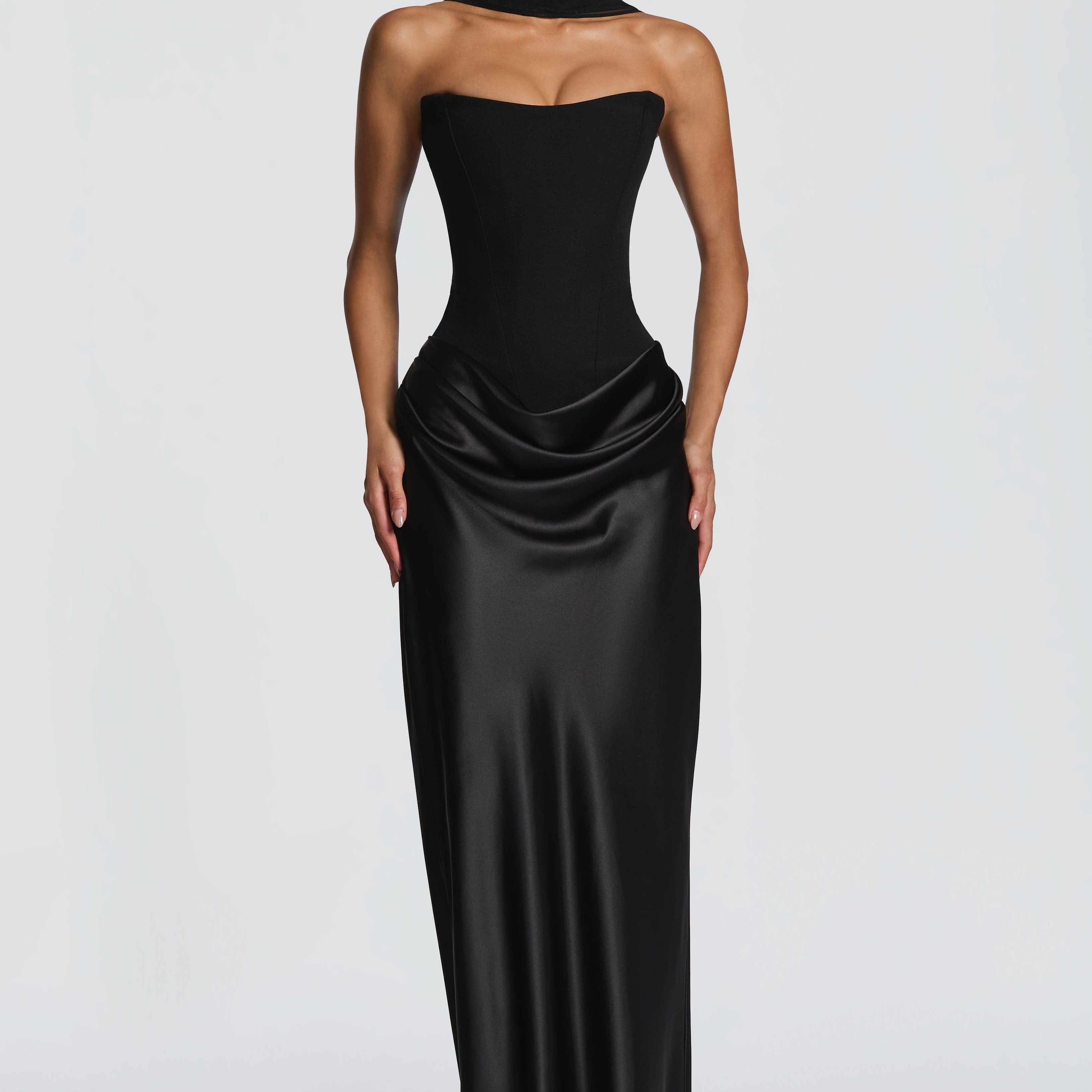 Maggie strapless maxi dress, front view