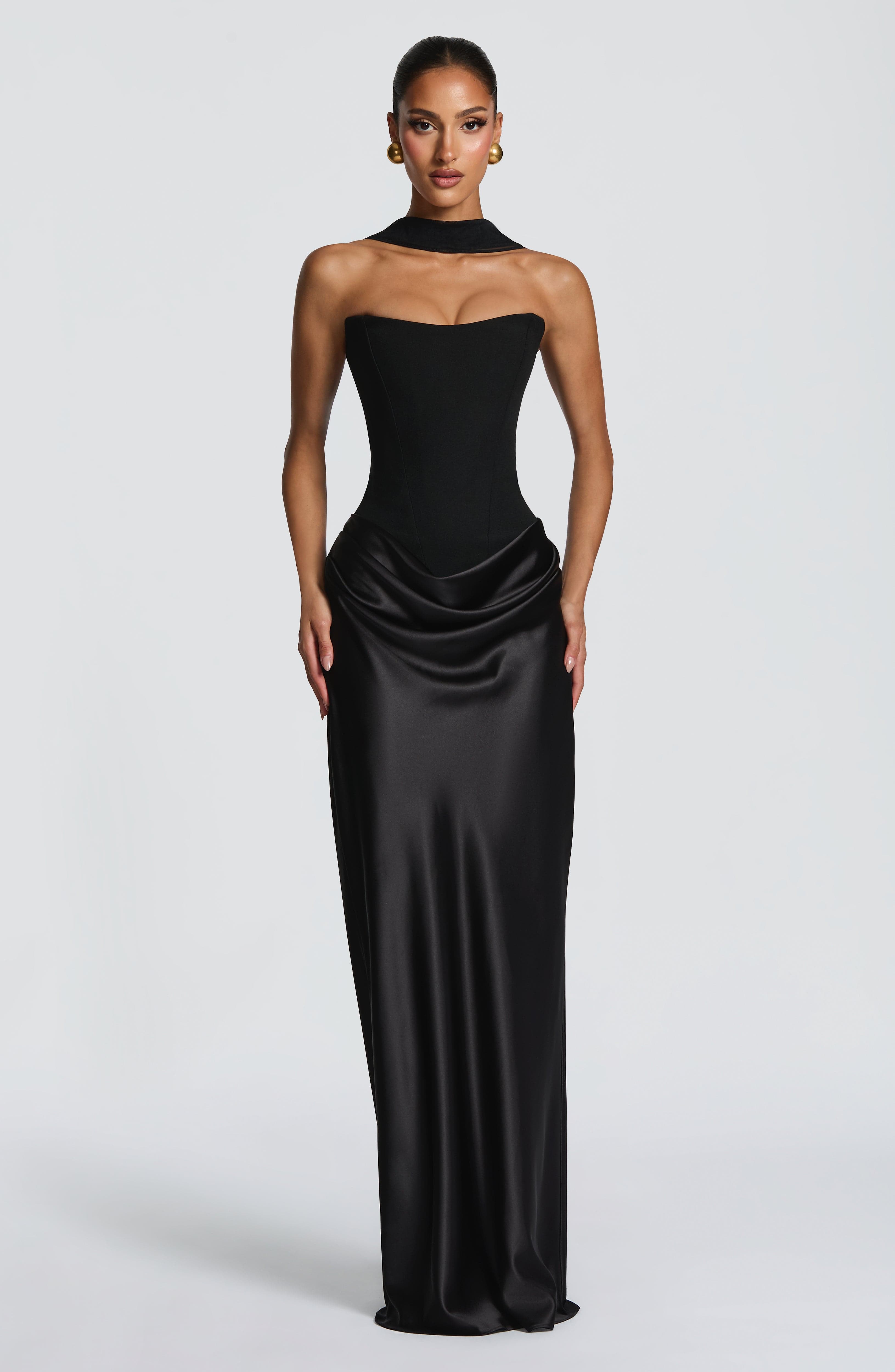 Maggie strapless maxi dress, front view