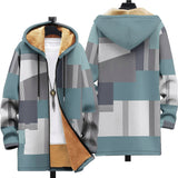 Mavis - Sage and Mustard Colour Block Jacket, front and back view