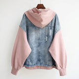 Ophelia | Two-Tone Hooded Denim Jacket