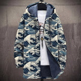 Bronwen - Blue Japanese Waves Jacket, front view