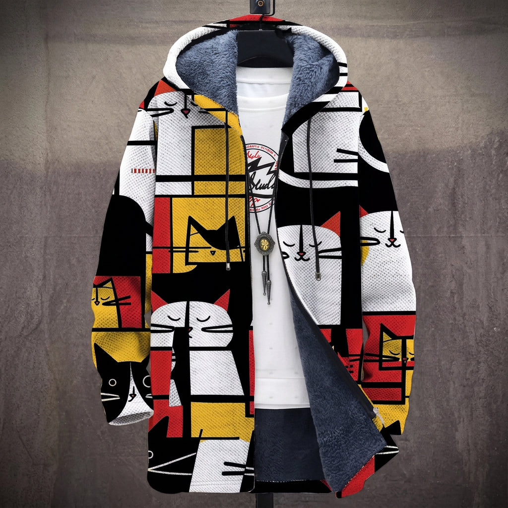Gwen - Mondrian-Style Cats Jacket, front view