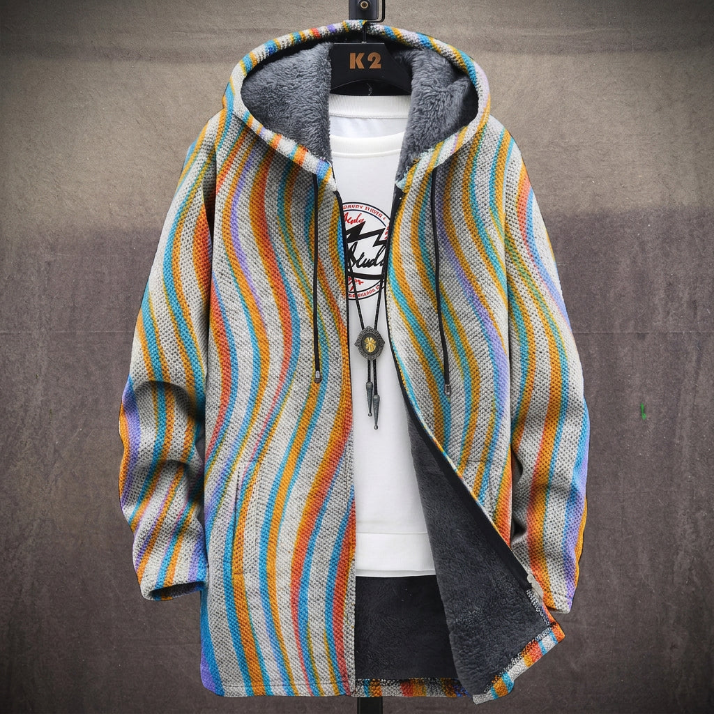 Justine - Pastel Vertical Stripe Jacket, front view