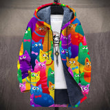 Antonia - Colourful Cartoon Cats Jacket, front view