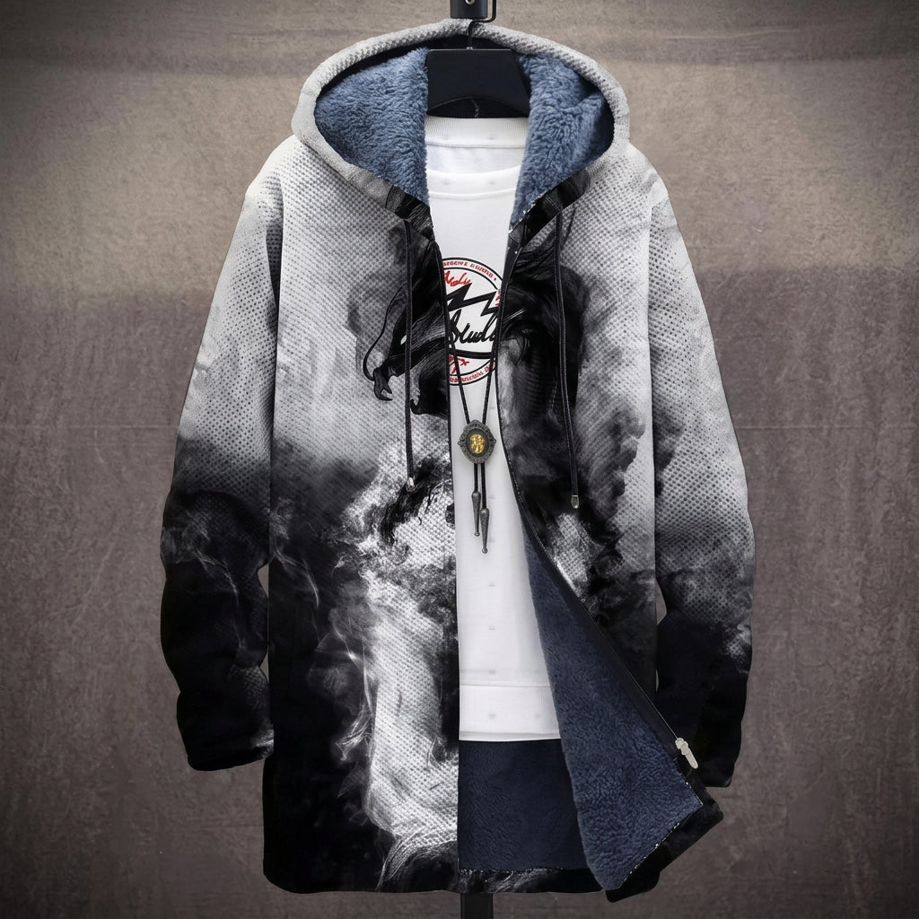 Barbara - Black and White Smoke Jacket, front view