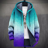 Olive - Turquoise to Purple Gradient Jacket, front view