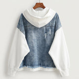 Ophelia | Two-Tone Hooded Denim Jacket