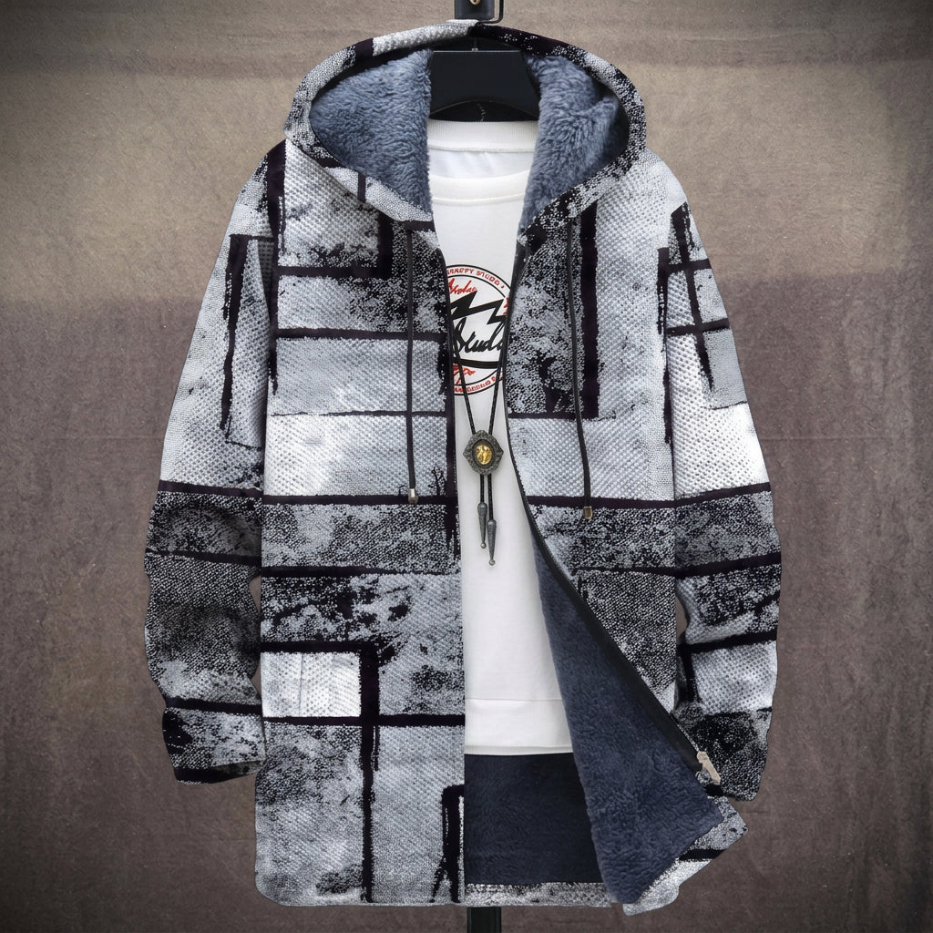 Yvonne - Black and White Abstract Jacket, front view