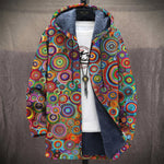 Kirsty - Colourful Concentric Circles Jacket, front view