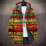 Sarah - Red and Green Ethnic Stripe Jacket, front view