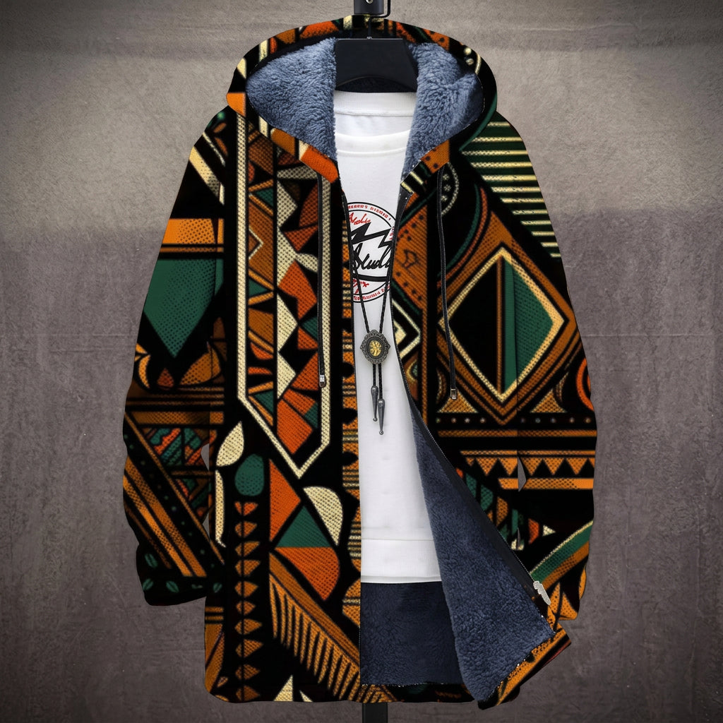 Daisy - Ethnic Geometric Print Jacket, front view