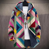 Alice - Colourful Geometric Triangle Jacket, front view