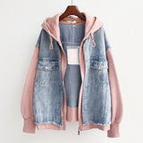 Ophelia | Two-Tone Hooded Denim Jacket