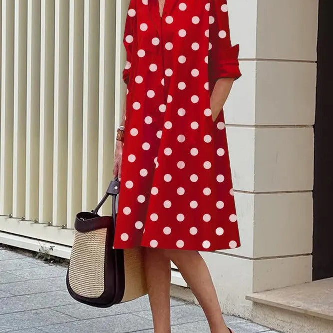 Jody shirt dress in Red, view 3