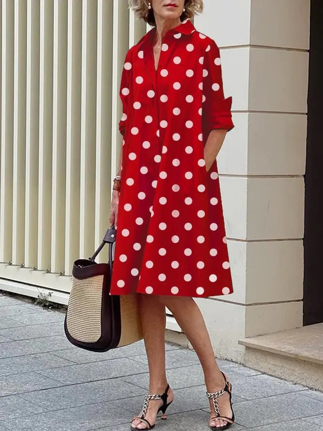 Jody shirt dress in Red, view 3