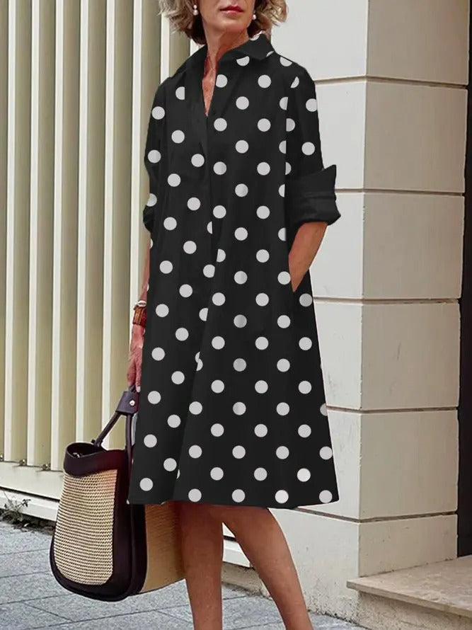 Jody shirt dress in Black, front view