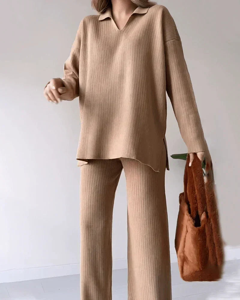 Serene elegant knit two-piece set, view 9