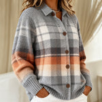 Marnie ombré check knitted jacket, view 2