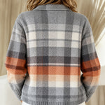 Marnie ombré check knitted jacket, view 3