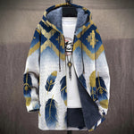 Miranda - Navy and Gold Feather Jacket, front view
