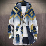Miranda - Navy and Gold Feather Jacket, front view