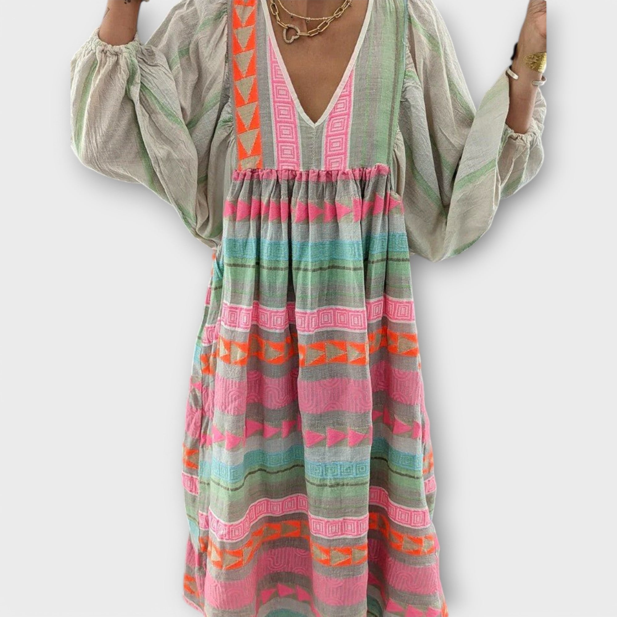 Giselora striped summer dress, view 2