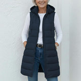 Robyn | Casual Sleeveless Hood Long Puffer Gilet