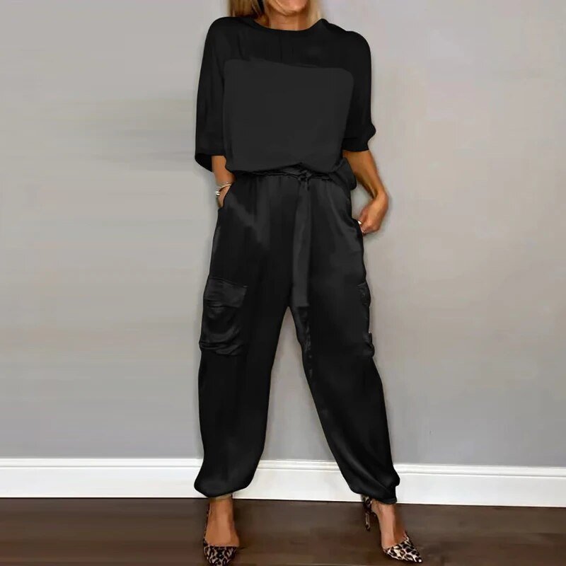 Elly casual two-piece set in Black, view 3