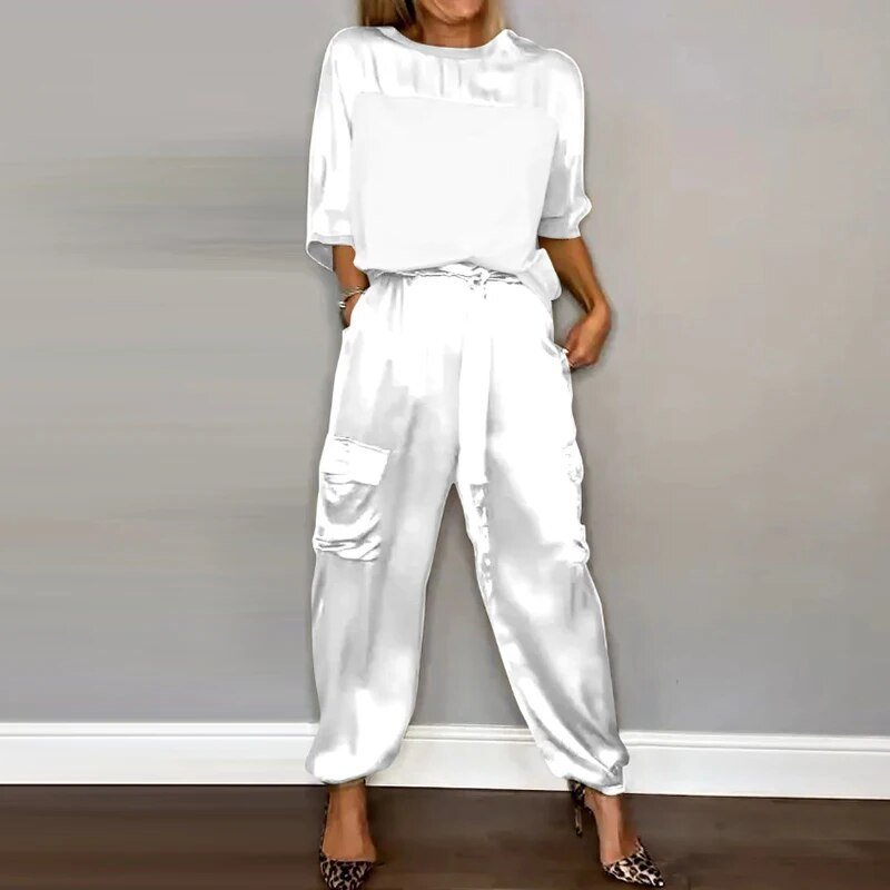 Elly casual two-piece set in White, view 5