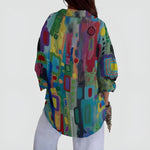 Ava geometric print blouse, view 4