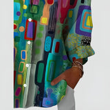 Ava geometric print blouse, view 2