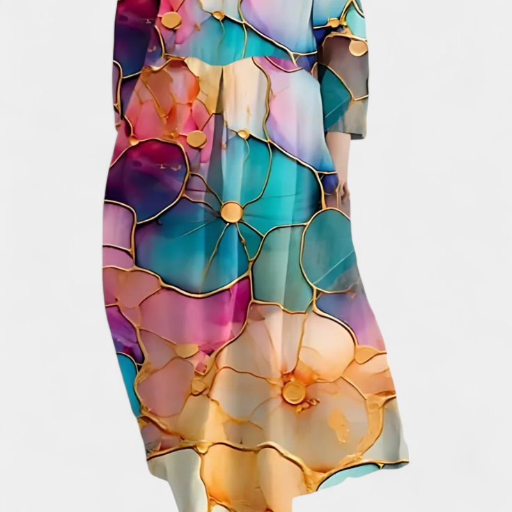 Isalinde V-neck dress in Watercolour Floral, view 12