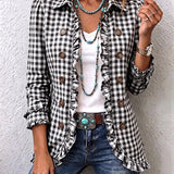 Evelyn gingham ruffle jacket in Black, view 7