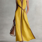 Harper sleeveless wrap maxi dress in Yellow, view 3