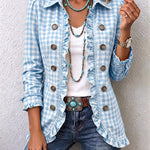 Evelyn gingham ruffle jacket, view 4