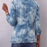 Sofia washed denim botanical jacket, view 2