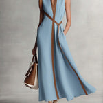 Harper sleeveless wrap maxi dress in Blue, view 2