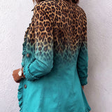 Emma leopard ombré ruffle jacket, view 4