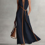 Harper sleeveless wrap maxi dress in Navy, view 5