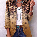 Emma leopard ombré ruffle jacket in Ochre, view 6