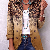 Emma leopard ombré ruffle jacket in Ochre, view 6