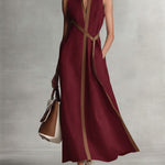 Harper sleeveless wrap maxi dress in Burgundy, view 4