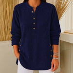 Judy button henley tunic jumper in Navy, view 4