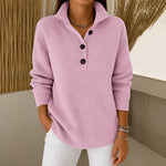 Becky V neck polo jumper in Blush Pink, view 2
