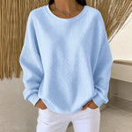 Rachel classic waffle knit jumper in Sky Blue, view 10