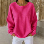 Rachel classic waffle knit jumper in Fuchsia, view 2