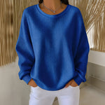 Rachel classic waffle knit jumper in Blue, view 6